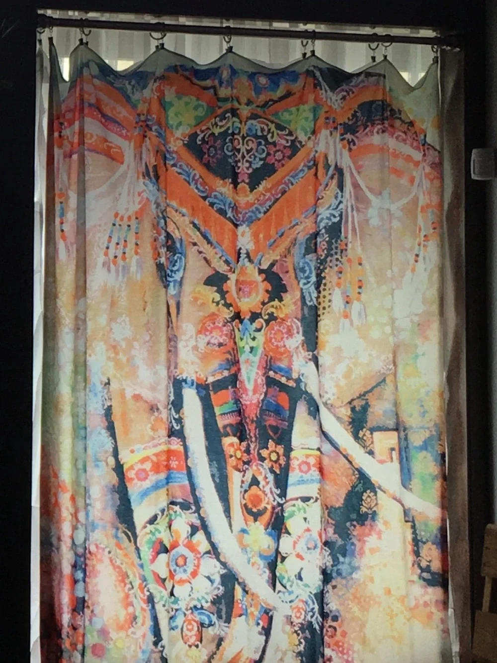 Boho Elephant Tapestry Curtain-coverlet- Multicolor
